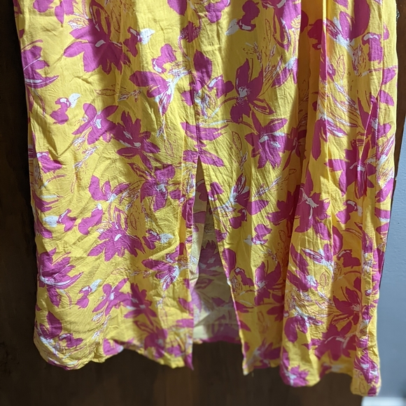 Yellow and pink strapless maxi - Picture 3 of 6